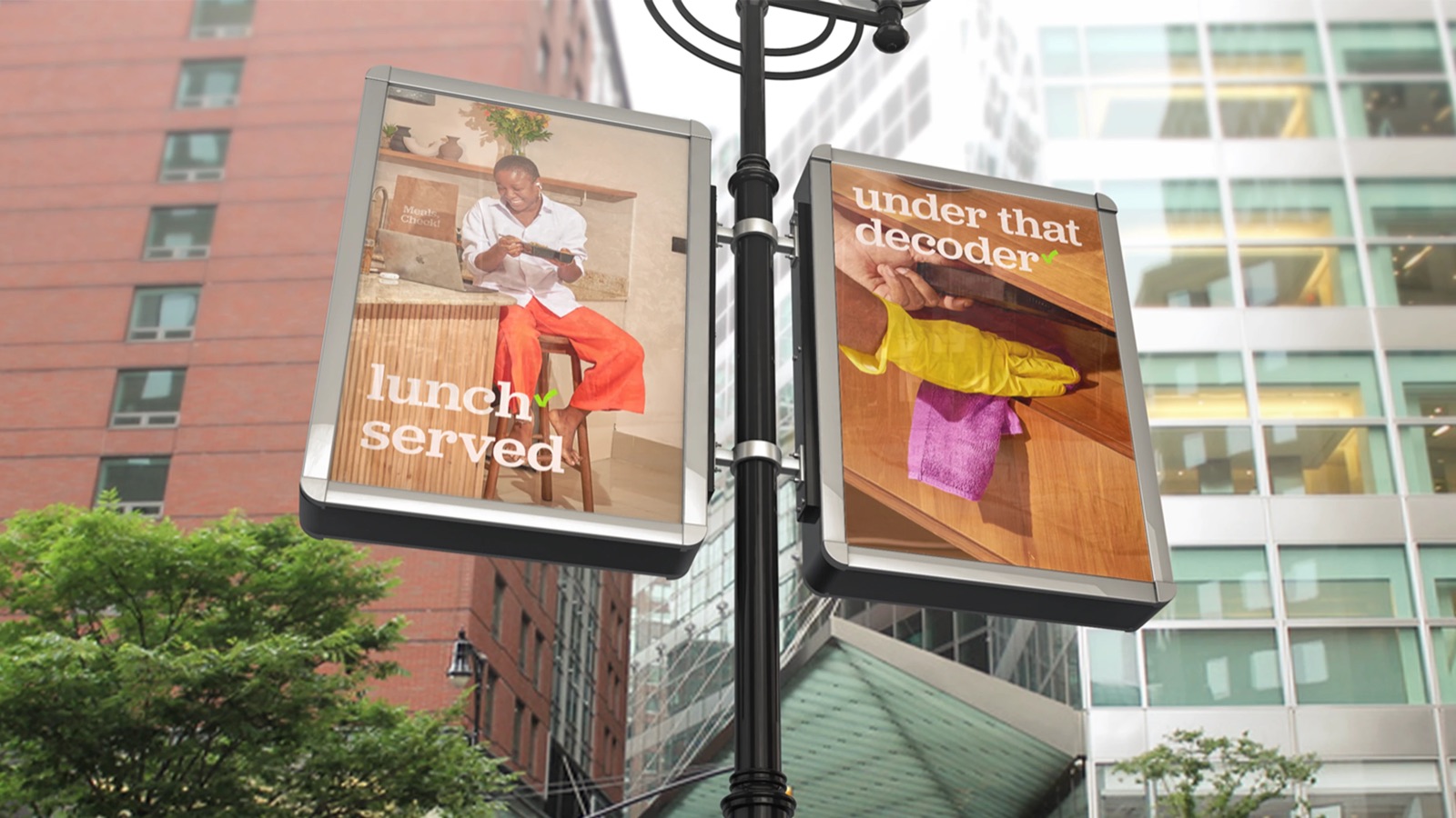 Billboards showing brand campaign work