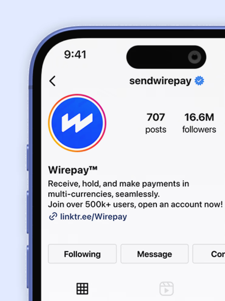 Brand identity work shown on a social profile